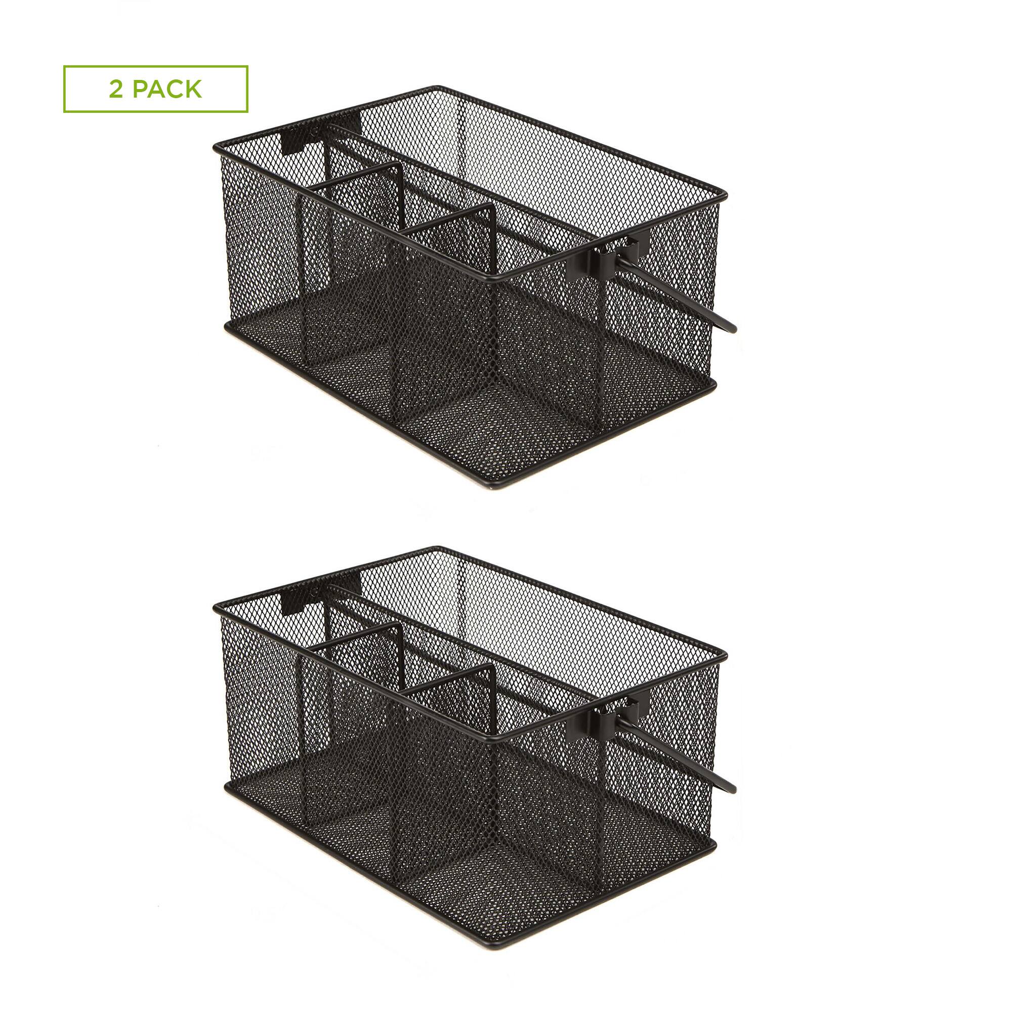 Mind Reader Black Storage Basket Organizer and Utensil Holder, 2ct.